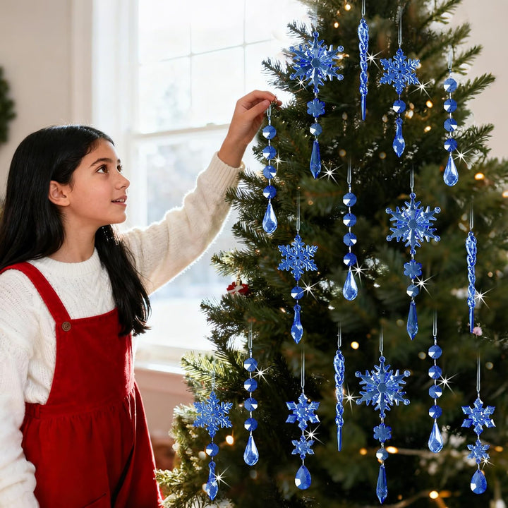 18pcs Crystal Christmas Ornaments