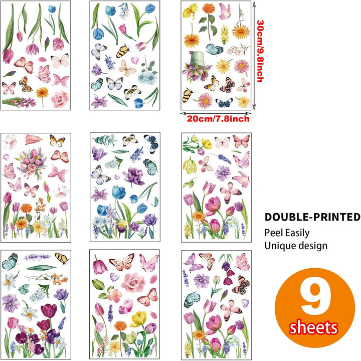 Christmas Window Clings Decorations, 10 Sheets