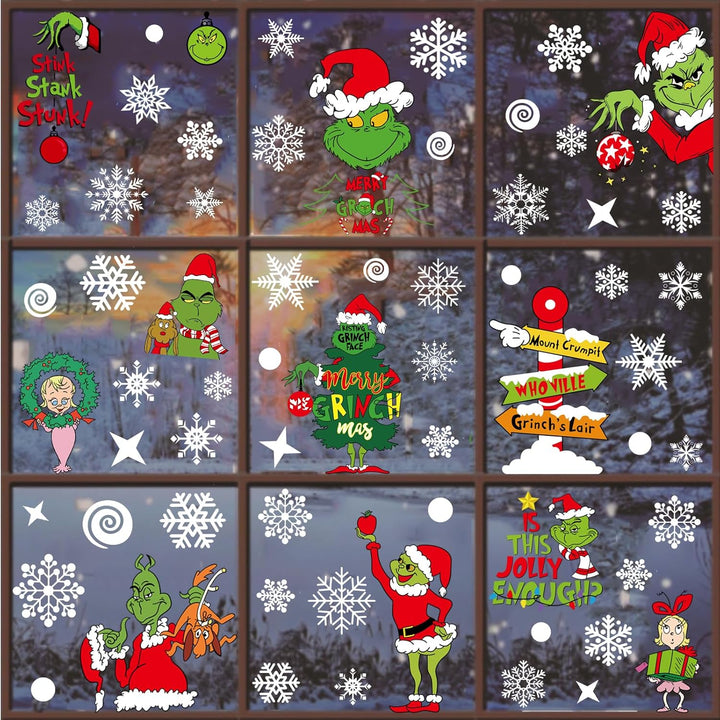Christmas Window Clings Decorations, 10 Sheets
