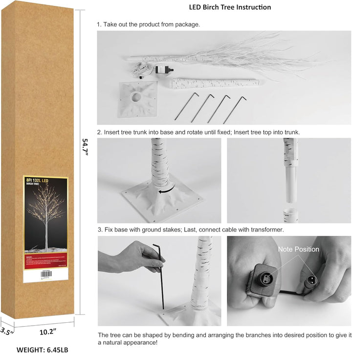 LED Birch Tree Light Set