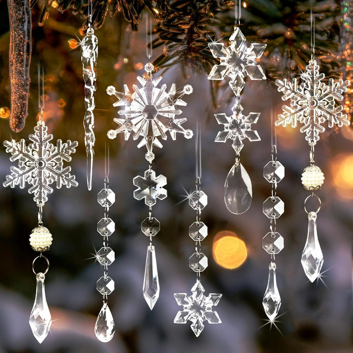 18pcs Christmas Tree Decoration Crystal Ornaments