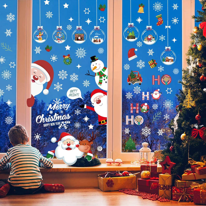 Christmas Window Clings Decorations, 10 Sheets