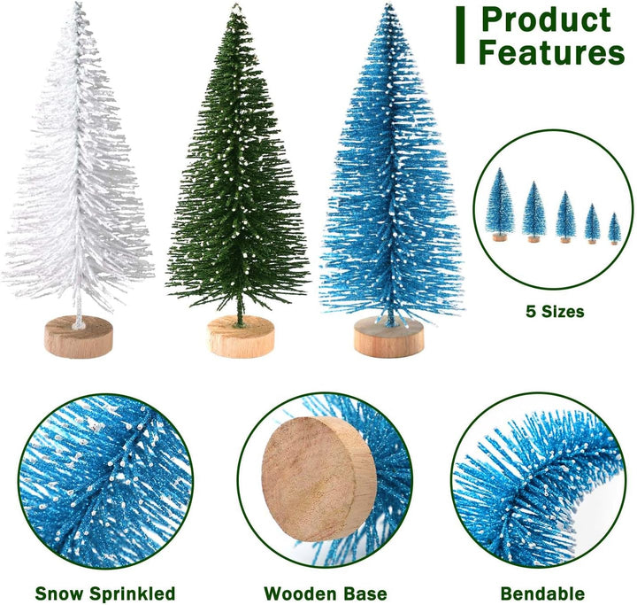 30Pcs Christmas Decorations Mini Christmas Trees