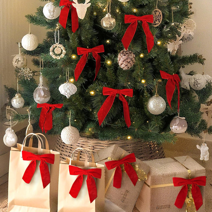 Christmas Decorations - Christmas Bows - 24 Pcs