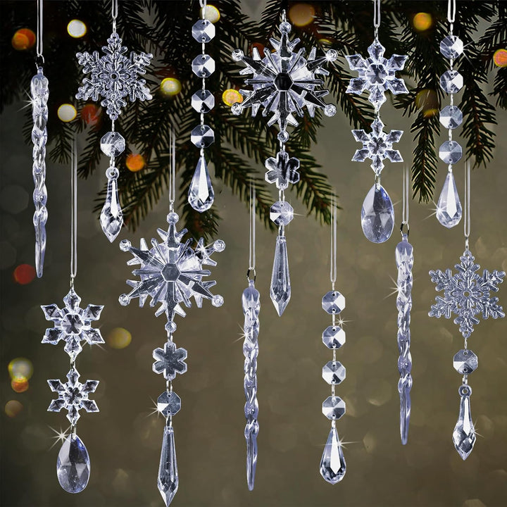 18pcs Crystal Christmas Ornaments