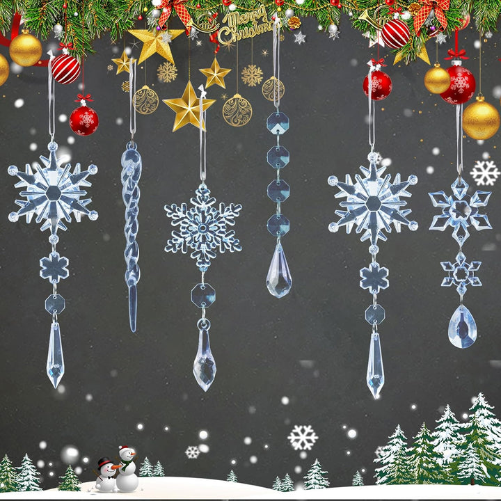 18pcs Christmas Tree Decoration Crystal Ornaments