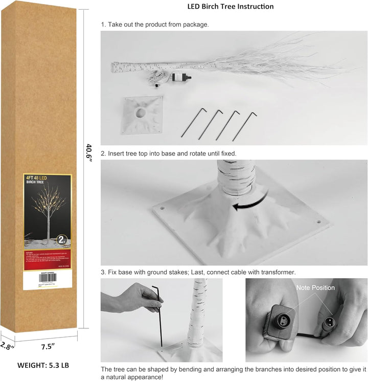 LED Birch Tree Light Set