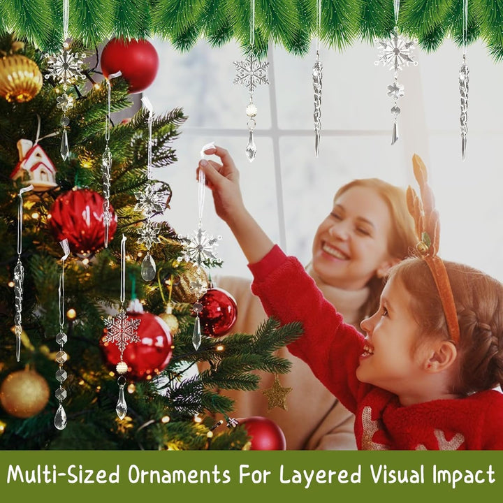 18pcs Christmas Tree Decoration Crystal Ornaments