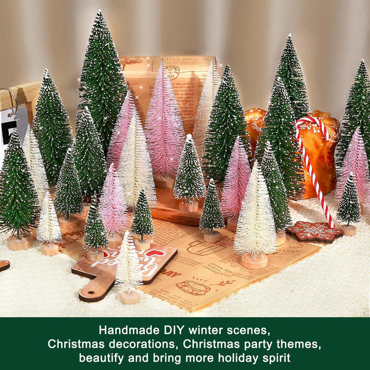 30Pcs Christmas Decorations Mini Christmas Trees