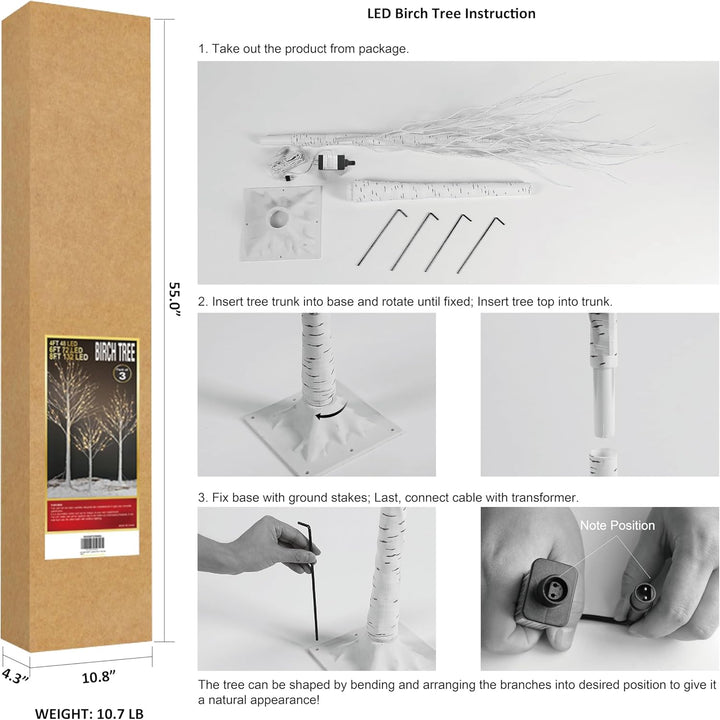 LED Birch Tree Light Set