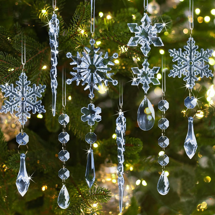 18pcs Crystal Christmas Ornaments