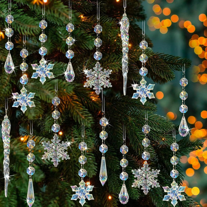 18pcs Christmas Tree Decoration Crystal Ornaments