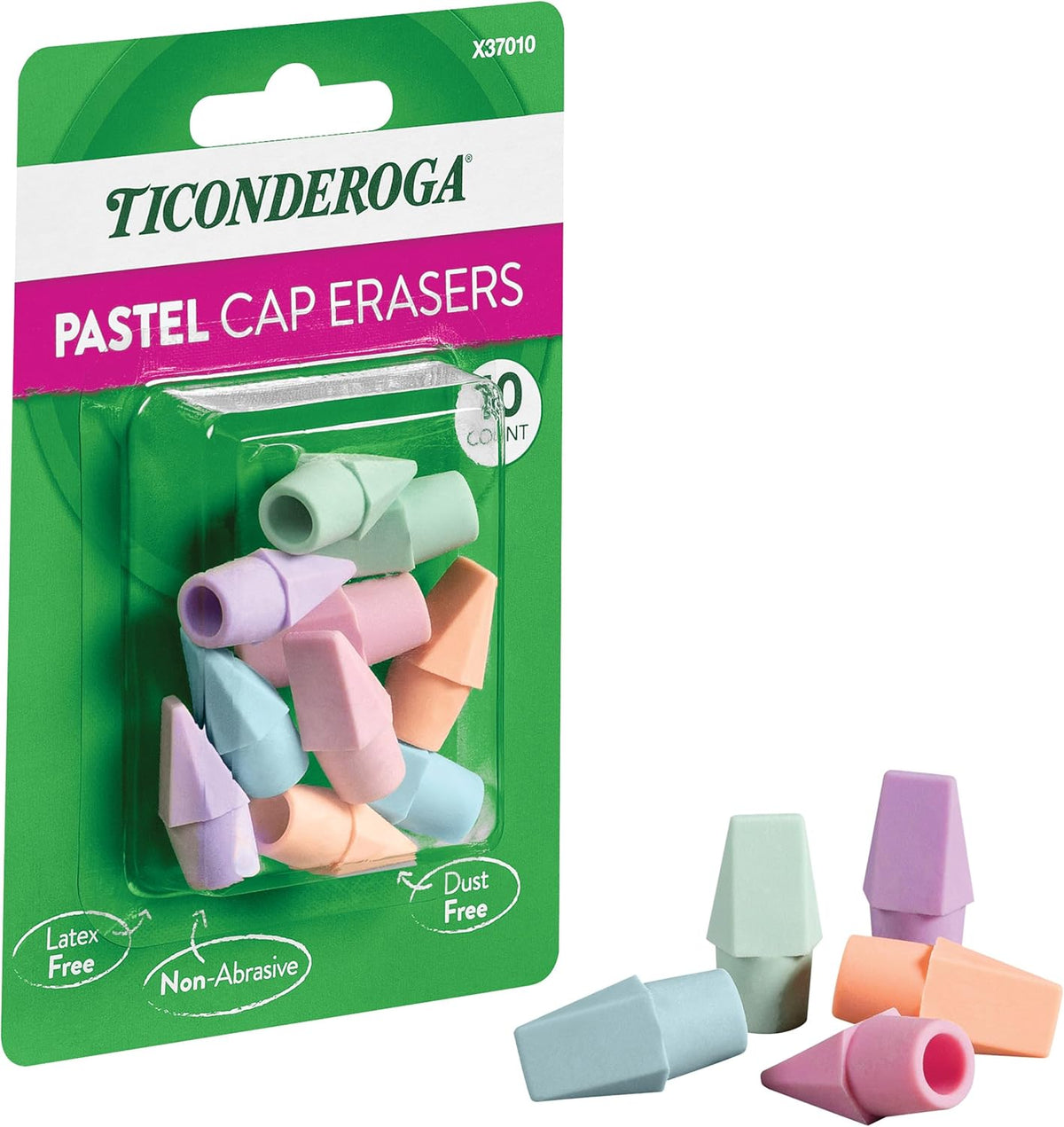 Ticonderoga Wedge Erasers, Pink, 3 Count