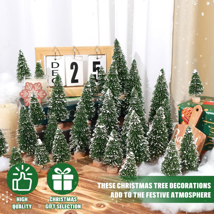 30Pcs Christmas Decorations Mini Christmas Trees