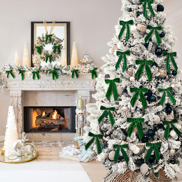 Christmas Decorations - Christmas Bows - 24 Pcs