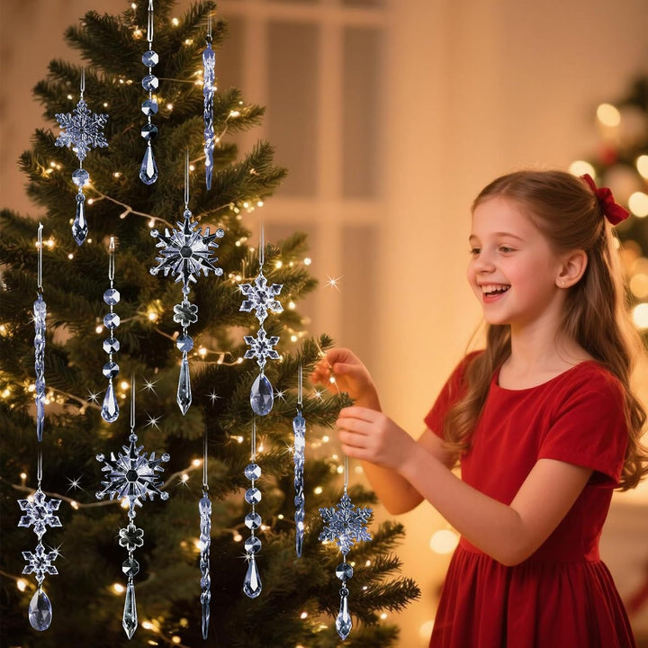 18pcs Crystal Christmas Ornaments