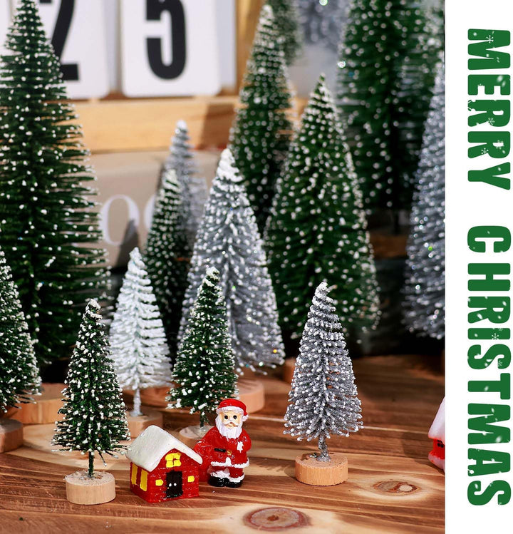 30Pcs Christmas Decorations Mini Christmas Trees