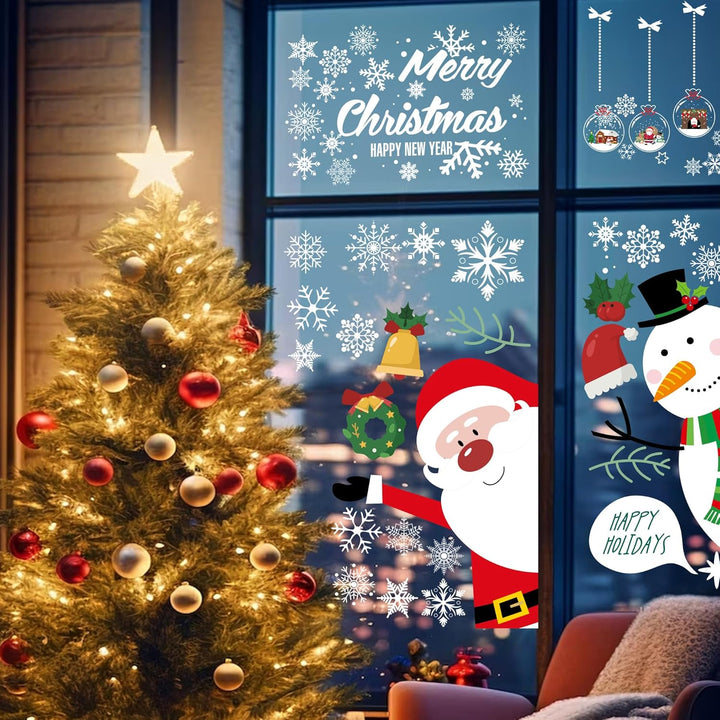 Christmas Window Clings Decorations, 10 Sheets