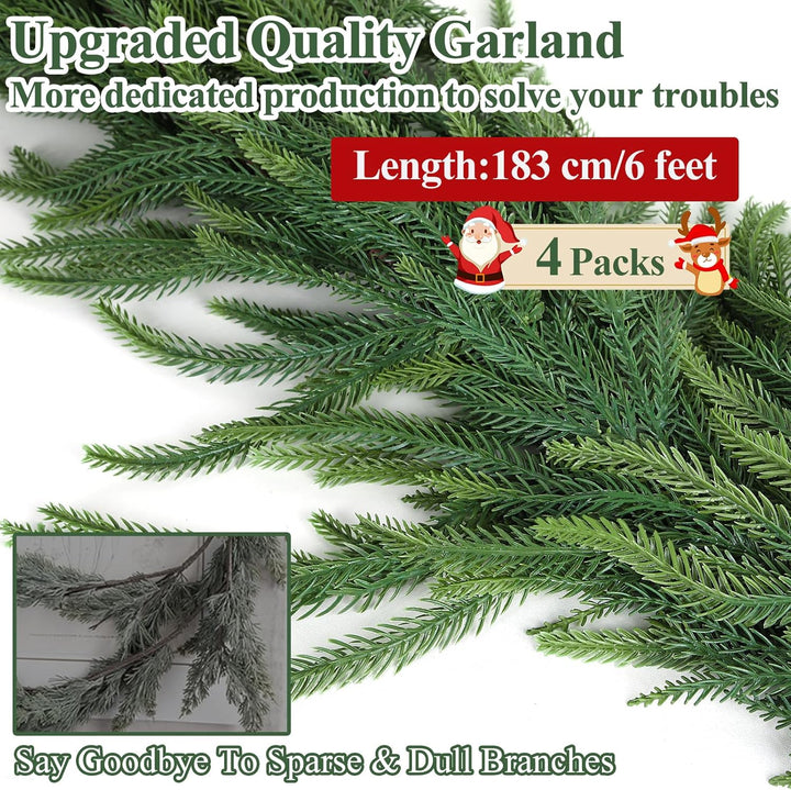 12FT (2 * 6FT) Christmas Norfolk Pine Garland