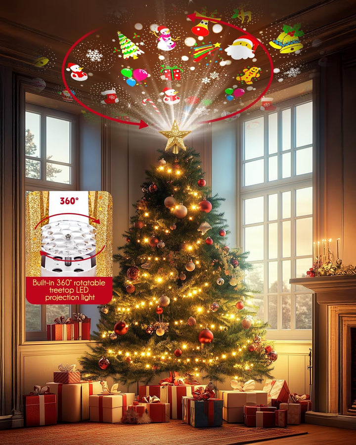 Christmas Star Tree Topper with Built-in Led