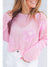 Light Pink Flower Drop Shoulder Hollow Knit Top