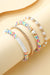 Gold Pearl Colorful Clay Beaded Stackable Bracelet Set