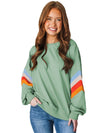 Flamingo Patchwork Drop Sleeve Loose Sweatshirt