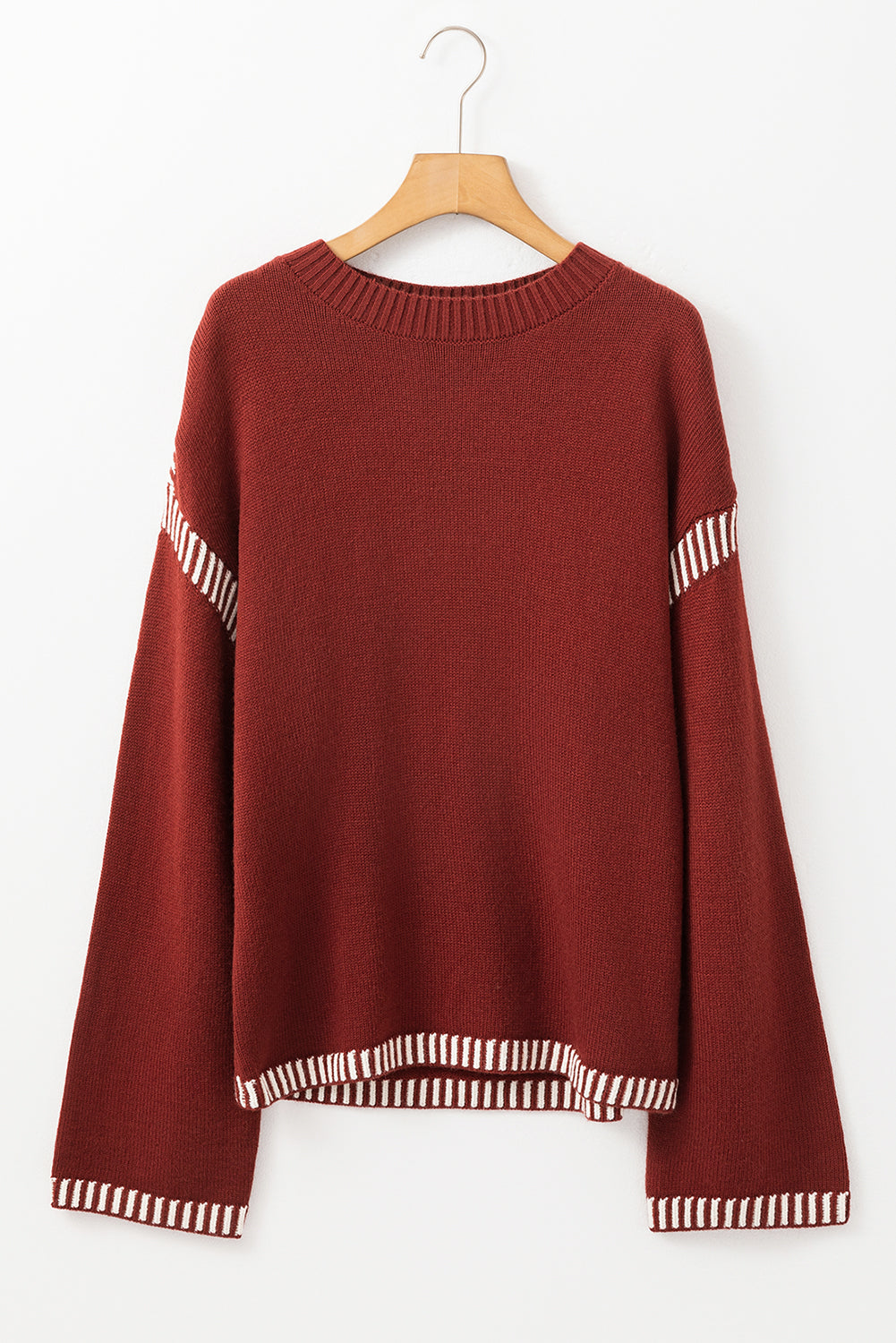 Red Dahlia Contrast Trim Knit Sweater