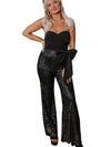 Bow Sequin Wide Leg Jumpsuit