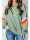 Flamingo Patchwork Drop Sleeve Loose Sweatshirt