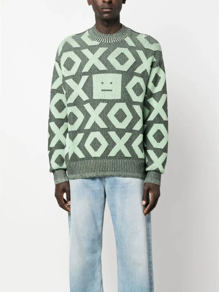 Cocoa Yacht Club Geometric Wool Sweater