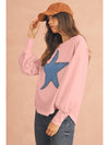 Apricot Studded Star Graphic Oversized Top