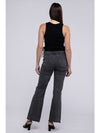 Acid Washed Frayed Cutoff Hem Straight Wide Pants