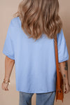 White Plain Side Slit Oversized Tee