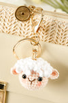White Crochet Sheep Cute Keychain