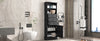 Black High Storage Cabinet with 3 Drawers and Adjustable Shelves