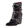 Cocoa Yacht Club Leather Buckle Ankle Boots