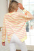 Yellow Striped Overlap Detail Drop Shoulder Pullover Sweatshirt