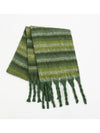 Fringe Contrast Striped Polyester Scarf