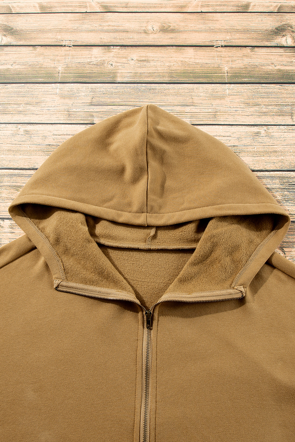 Smoke Green Half Zipper Kangaroo Pockets Drop Shoulder Hoodie