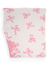 Rose Red 127*152cm Bow Printed Cozy Soft Throw Blanket