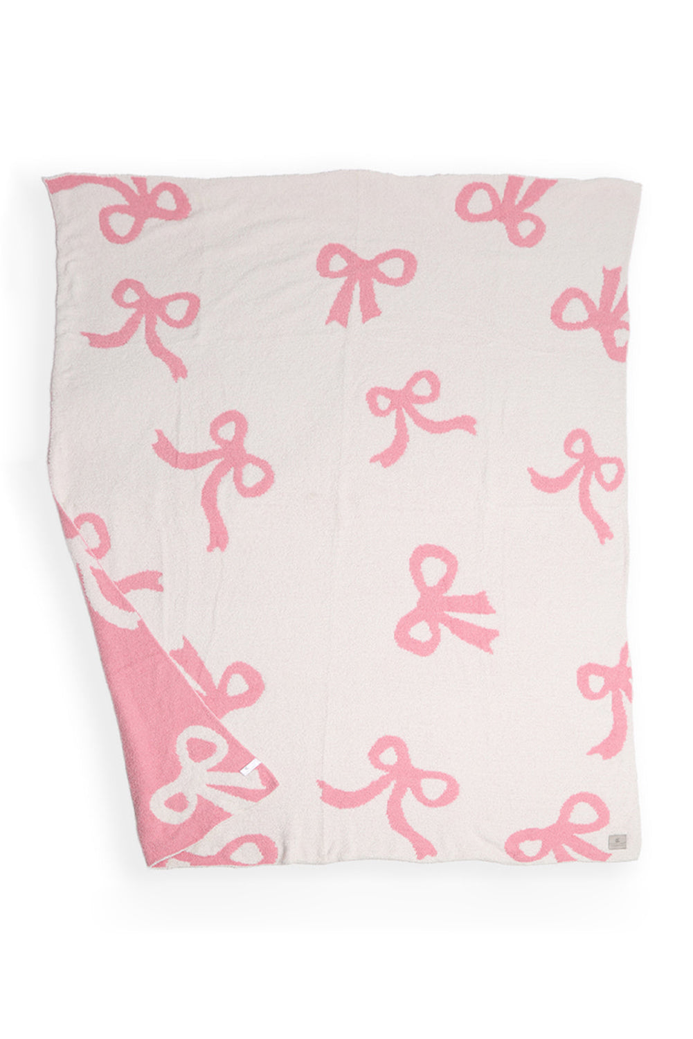 Rose Red 127*152cm Bow Printed Cozy Soft Throw Blanket