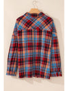 Orange Plus Size Plaid Print Buttoned Shirt