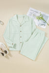 Clearly Aqua Textured Patch Chest Pocket Shirt and Pants Set