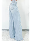 Beau Blue Light Wash Distressed High Waist Wide Leg Jeans