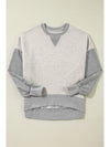 Yellow Color Block Thumbhole Sleeve Drop Shoulder Sweatshirt