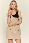 ADORA Adjustable Wide Strap Square Neck Overall Dress