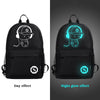 Cocoa Yacht Club Luminous Anime Anti-Theft School Backpack with USB Charger