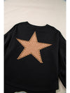 Apricot Studded Star Graphic Oversized Top