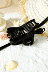 Black Ribbon Bow Hair Claw Clip